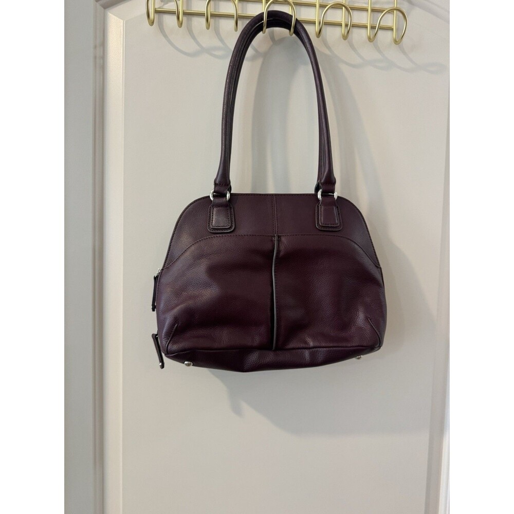 Tignanello Purple Plum  Leather Handbag  w/Feet - Picture 4 of 11